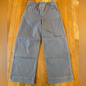 Spanx Supersmooth Stretch Twill Cropped Wide Leg Pants Women’s medium gray taupe